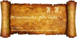 Miserovszki Ménrót névjegykártya